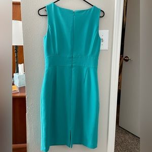 Tahari dress aqua green color.  Zipper back.  Beautiful!